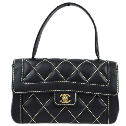 Chanel 2004-2005 Black Calfskin Wild Stitch Handbag