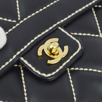 Chanel 2004-2005 Black Calfskin Wild Stitch Handbag