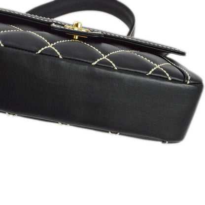 Chanel 2004-2005 Black Calfskin Wild Stitch Handbag