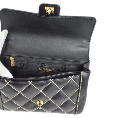 Chanel 2004-2005 Black Calfskin Wild Stitch Handbag