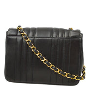 Chanel 1991-1994 Black Lambskin Mademoiselle Mini Classic Square Flap Bag 17