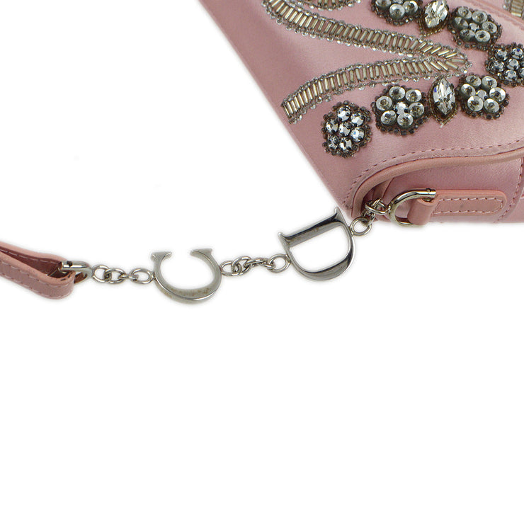 Christian Dior Pink Satin Saddle Handbag