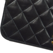 Chanel Black Lambskin Turnlock Small Full Flap Shoulder Bag