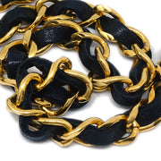 Chanel Gold Black Medallion Chain Belt 1982 Small Good