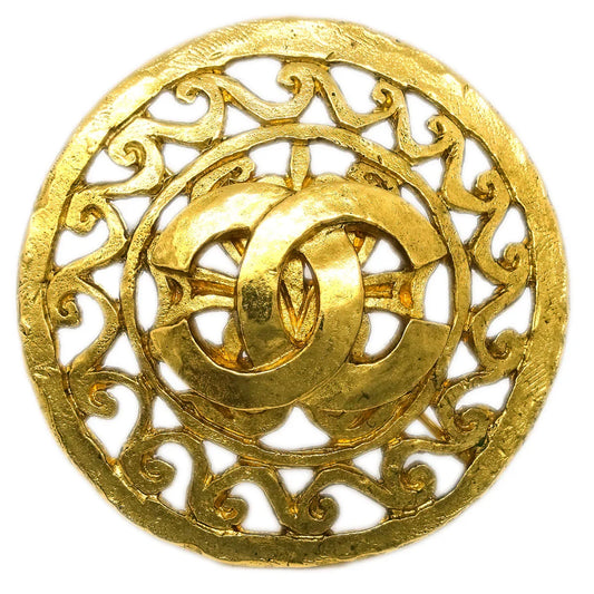 Chanel Medallion Brooch Pin Gold 95A