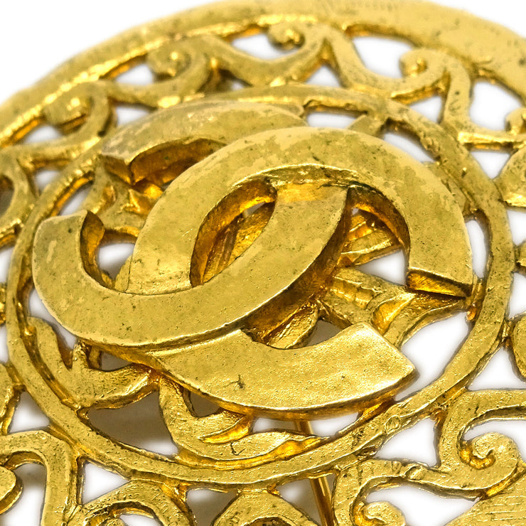 Chanel Medallion Brooch Pin Gold 95A