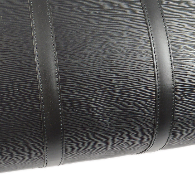 Louis Vuitton Black Epi Keepall 55 Travel Handbag M42952