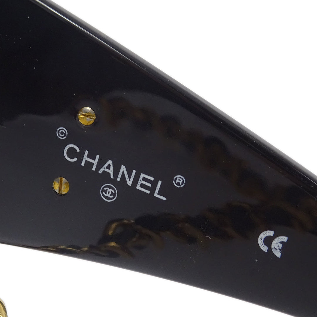 Chanel Chain Sunglasses Eyewear Black Small Good – AMORE