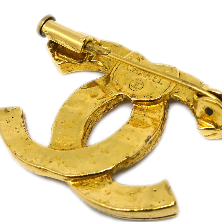 Chanel CC Brooch Pin Rhinestone Gold