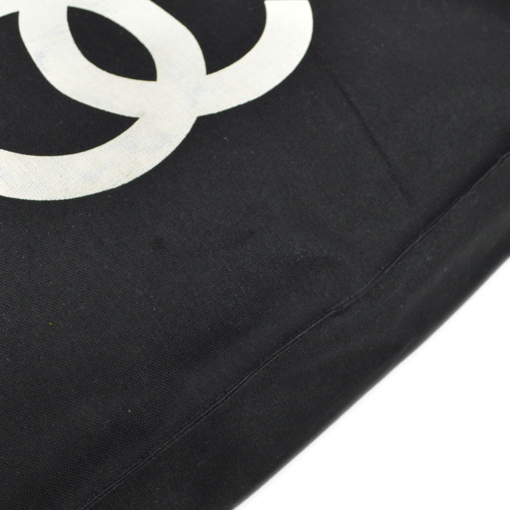 Chanel Black Canvas Chain Tote Bag