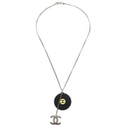 Chanel Record Silver Chain Pendant Necklace 04P