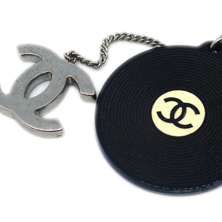Chanel Record Silver Chain Pendant Necklace 04P