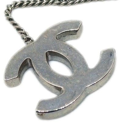 Chanel Record Silver Chain Pendant Necklace 04P