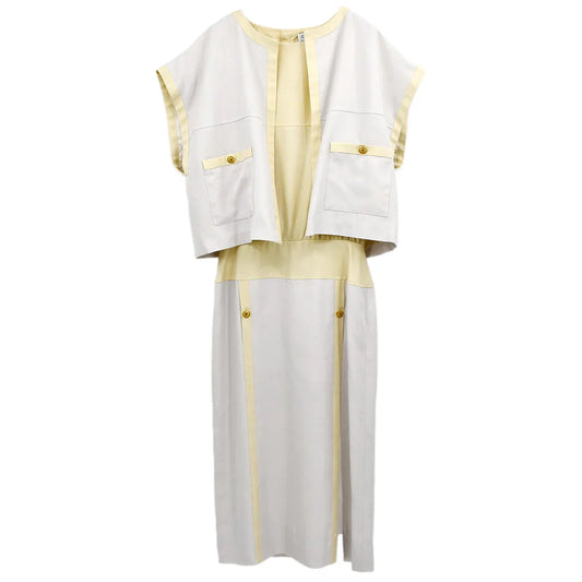 Chanel Setup Suit Jacket Dress Ivory 03 #38