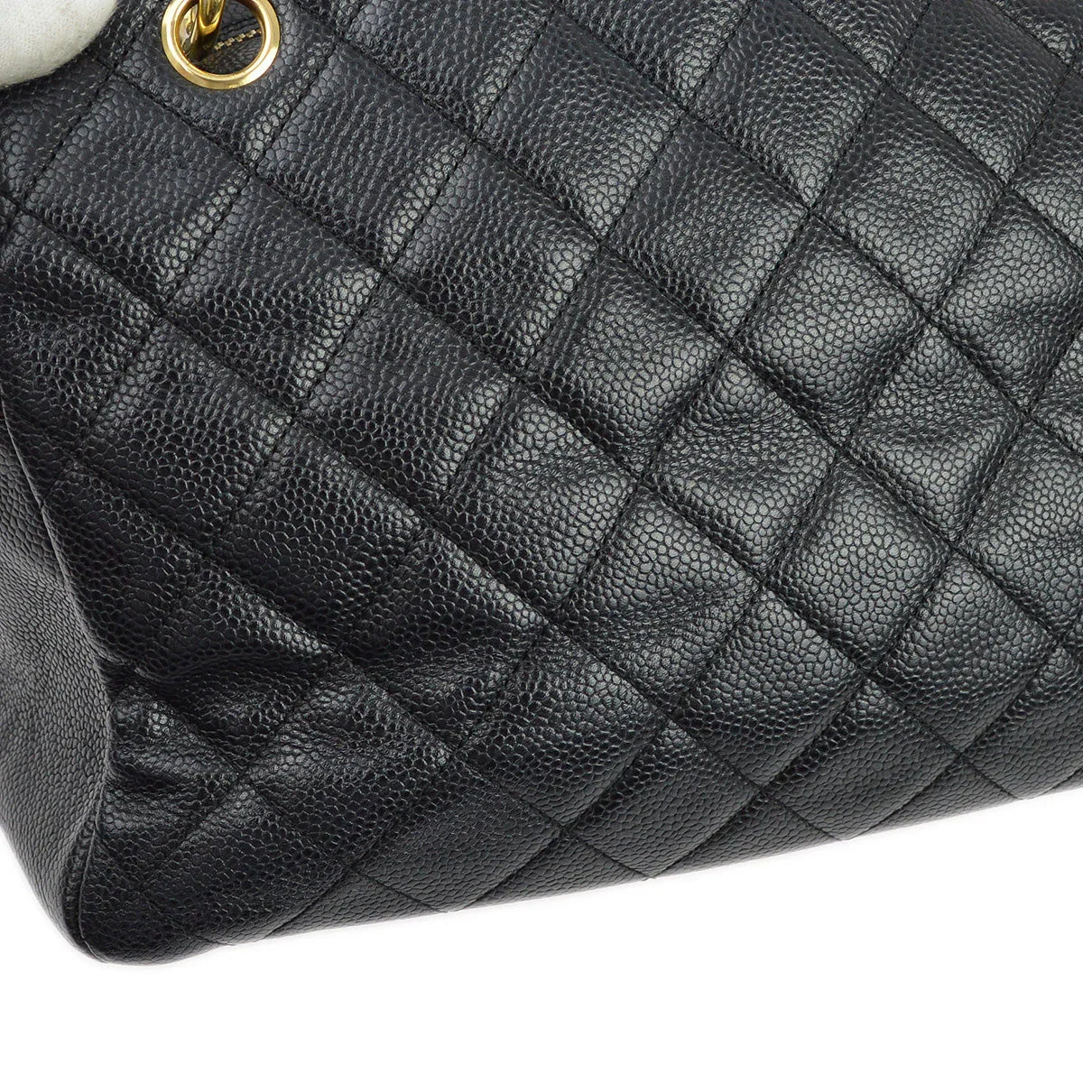 Chanel 2001-2003 Black Caviar Petite Timeless Tote PTT Chain Handbag
