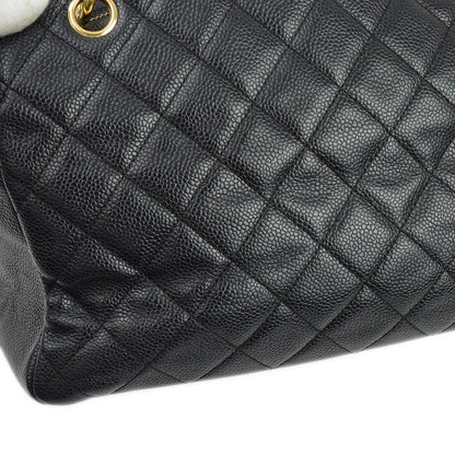 Chanel 2001-2003 Black Caviar Petite Timeless Tote PTT Chain Handbag