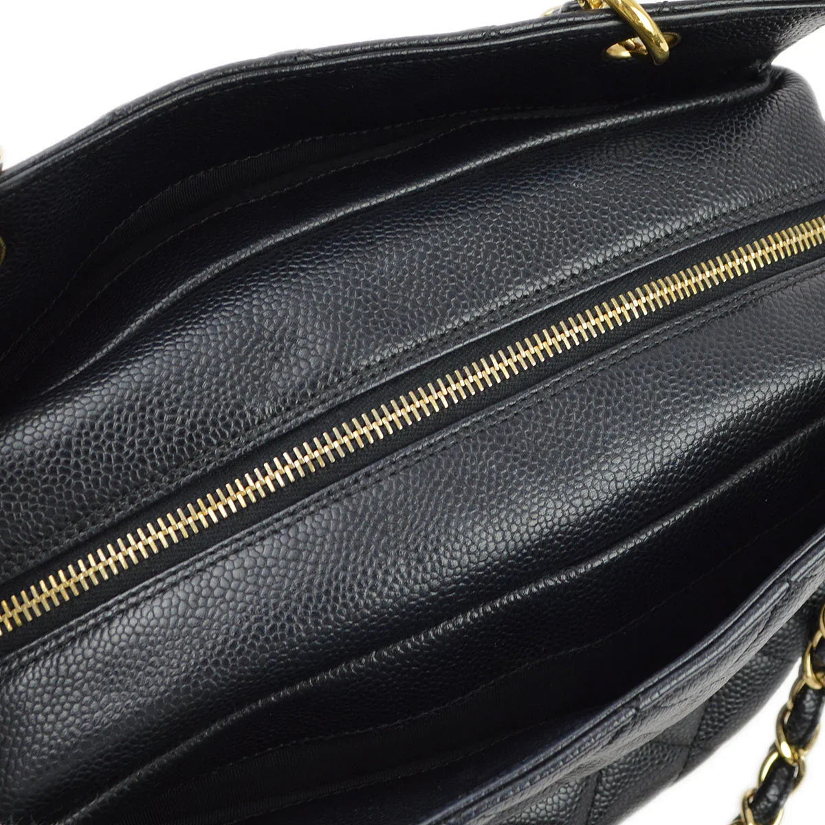Chanel 2001-2003 Black Caviar Petite Timeless Tote PTT Chain Handbag