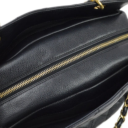 Chanel 2001-2003 Black Caviar Petite Timeless Tote PTT Chain Handbag
