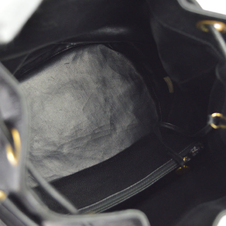 Chanel Black Caviar Triple CC Bucket Shoulder Bag