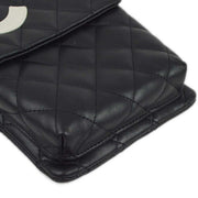 Chanel 2004-2005 Black Calfskin Cambon Ligne Shoulder Bag