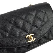 Chanel 1994-1996 Black Caviar Small Diana Shoulder Bag