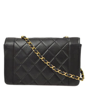 Chanel 1994-1996 Black Lambskin Small Diana Shoulder Bag