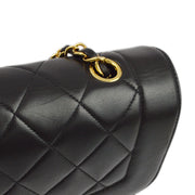 Chanel 1994-1996 Black Lambskin Small Diana Shoulder Bag