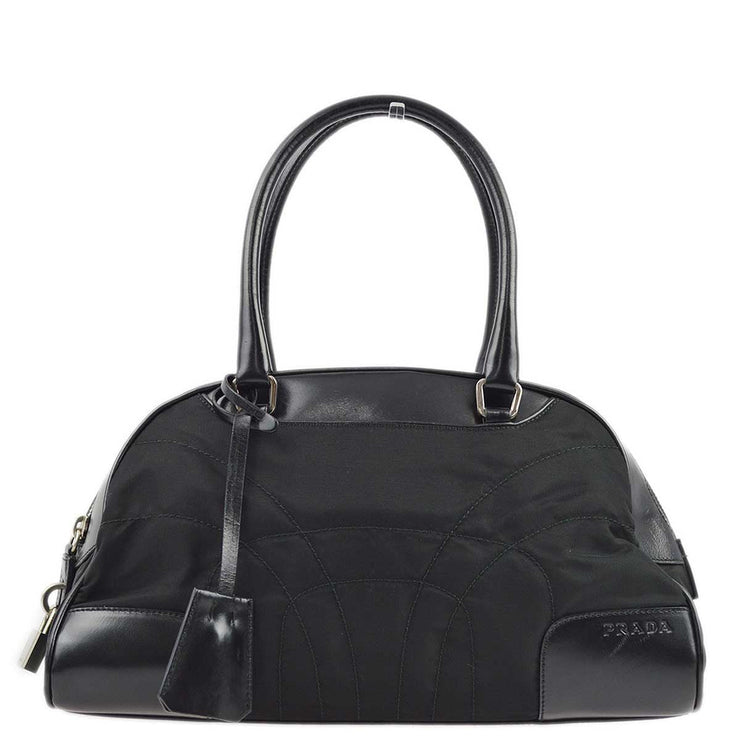 Prada Black Nylon Bowling Bag