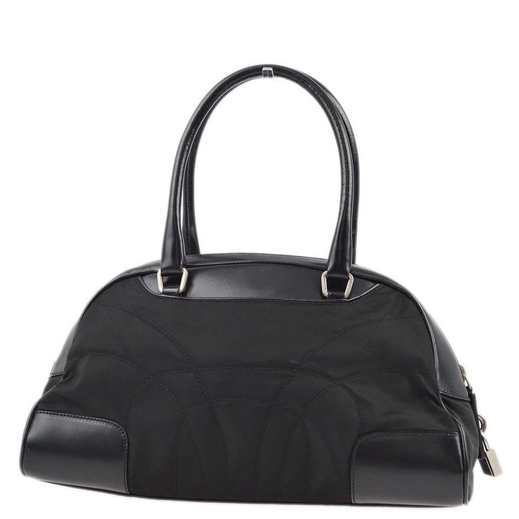 Prada Black Nylon Bowling Bag