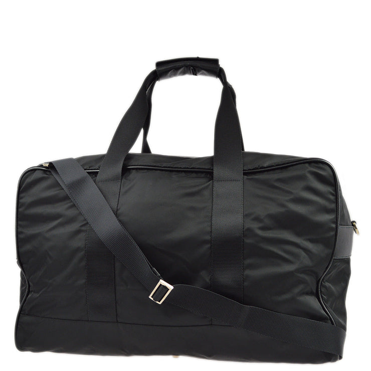 Prada Black Nylon 2way Duffle Handbag