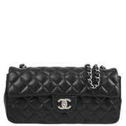 Chanel 2008-2009 Black Lambskin East West Shoulder Bag