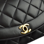 Chanel 1994-1996 Black Lambskin Small Diana Shoulder Bag