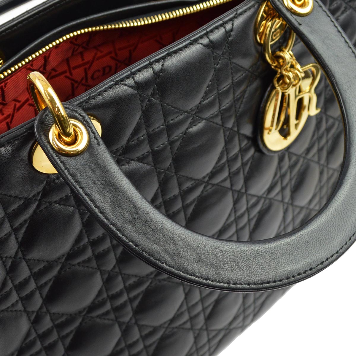 【ヴィンテージ】Rank:A☆Dior アイボリー カロミ バッグ M9242 ヴィンテージ】Rank:A☆Dior アイボリー カロミ バッグ M9242