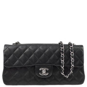 Chanel 2005-2006 Black Lambskin East West Shoulder Bag