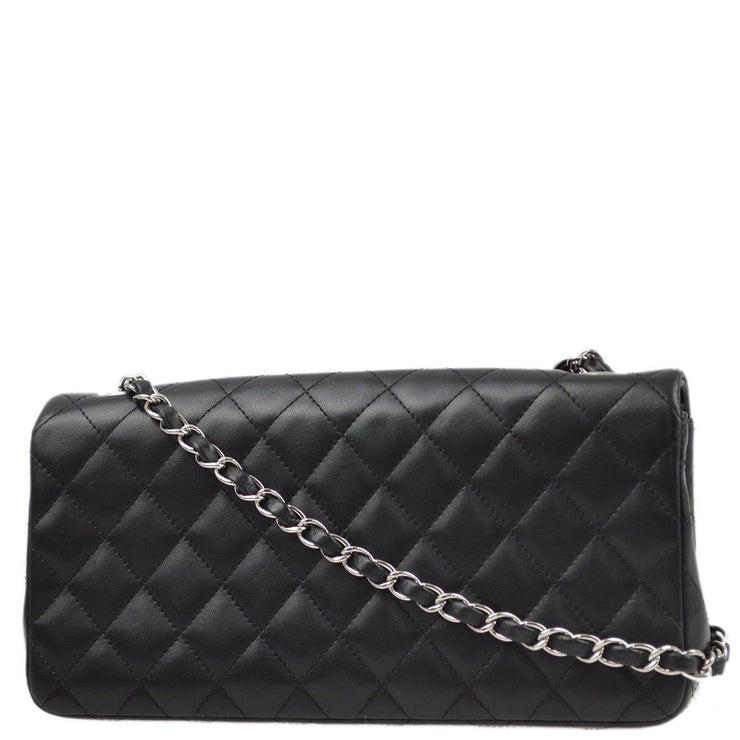 Chanel 2005-2006 Black Lambskin East West Shoulder Bag