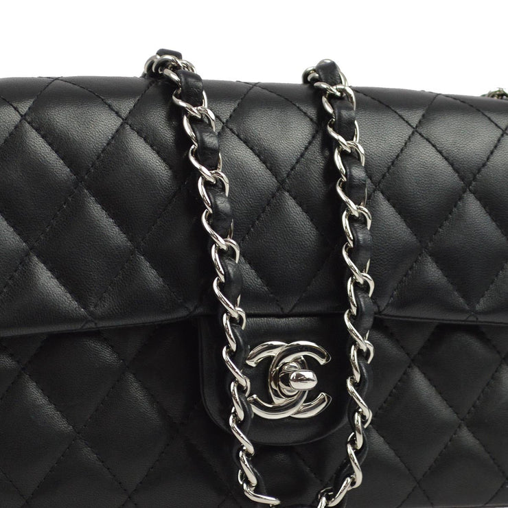 Chanel 2005-2006 Black Lambskin East West Shoulder Bag