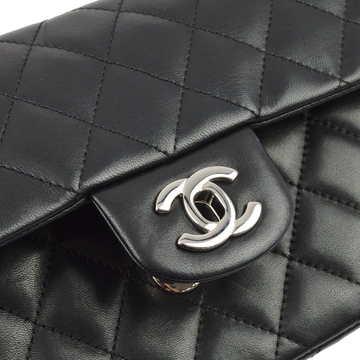 Chanel 2005-2006 Black Lambskin East West Shoulder Bag