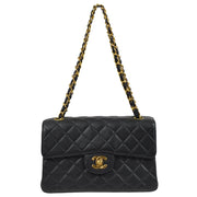 Chanel 1996-1997 Black Caviar Double Sided Classic Flap Shoulder Bag