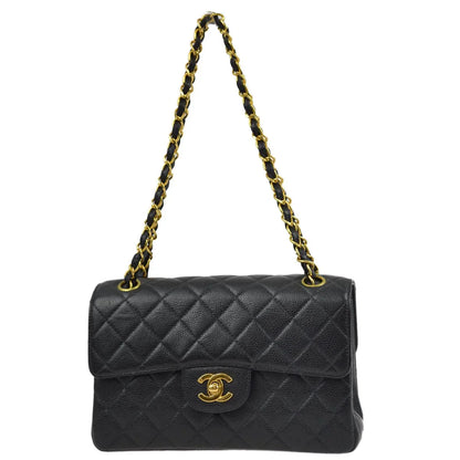 Chanel 1996-1997 Black Caviar Double Sided Classic Flap Shoulder Bag