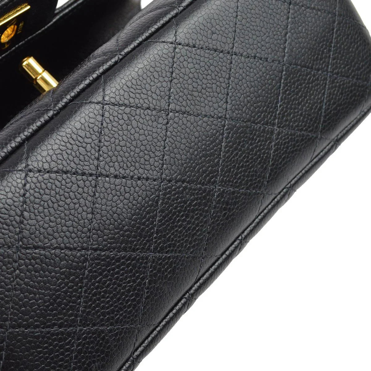 Chanel 1996-1997 Black Caviar Double Sided Classic Flap Shoulder Bag