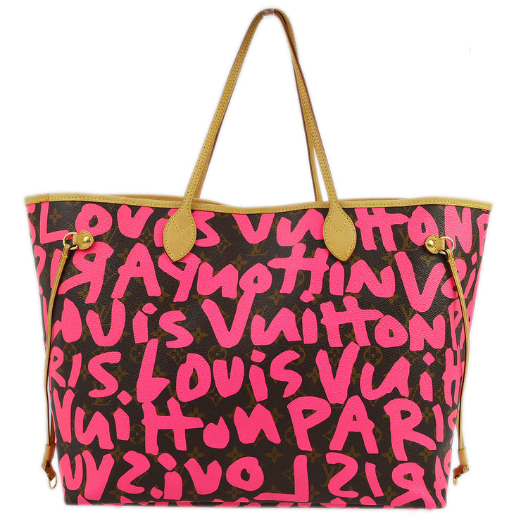 Louis Vuitton 2009 Pink Monogram Graffiti Neverfull GM Tote Bag M93701