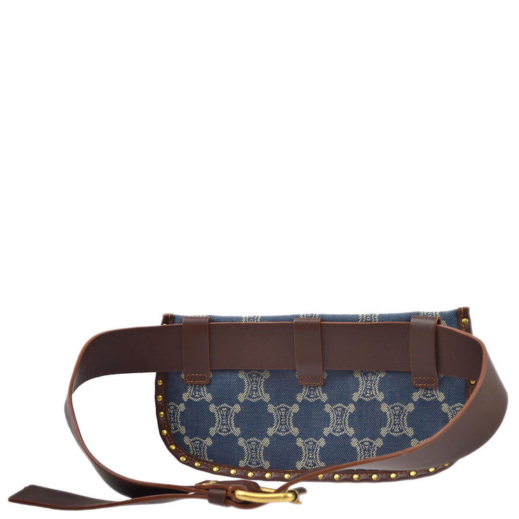 Celine Blue Denim Macadam Belt Bum Bag