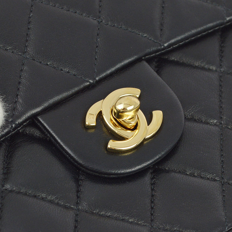 Chanel 2000-2001 Black Lambskin Mini Classic Square Flap Shoulder Bag 17