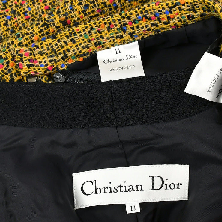 Christian Dior Setup Suit Zip Up Jacket Skirt Yellow #11