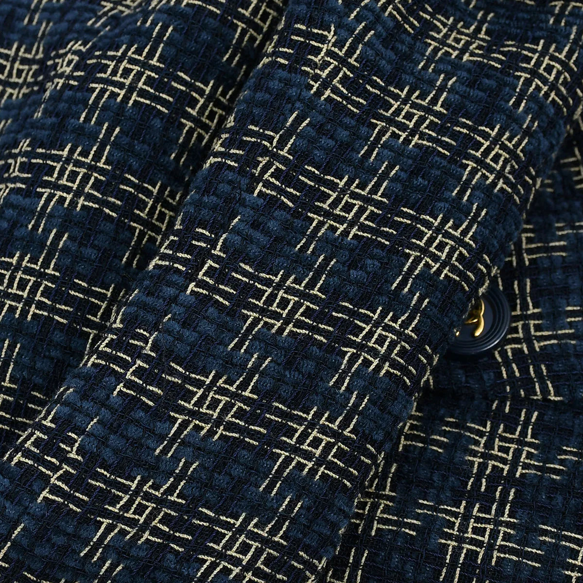 Chanel Single Breasted Jacket Navy 95A #44
