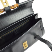 Gucci Black Bamboo Handbag