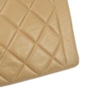 Chanel 1996-1997 Beige Lambskin Double Chain Classic Flap Shoulder Bag