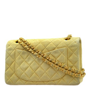 Chanel 1991-1994 Beige Suede Small Classic Double Flap Shoulder Bag