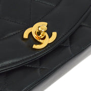 Chanel 1994-1996 Black Lambskin Small Diana Shoulder Bag