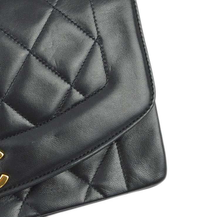 Chanel 1994-1996 Black Lambskin Small Diana Shoulder Bag